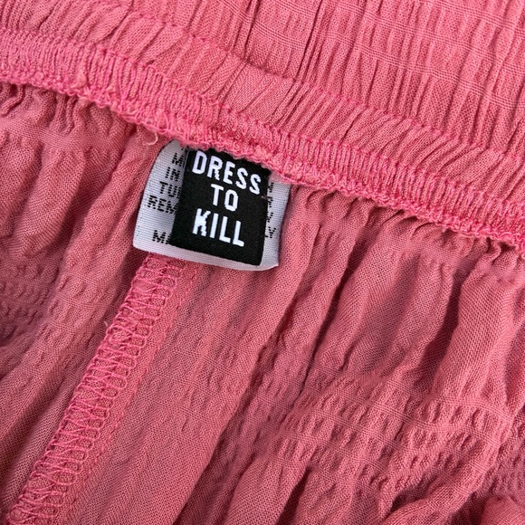 Dress To Kill Pinkish Wide Leg Crinkle Cropped Pants Sz Small - Picture 2 of 5
